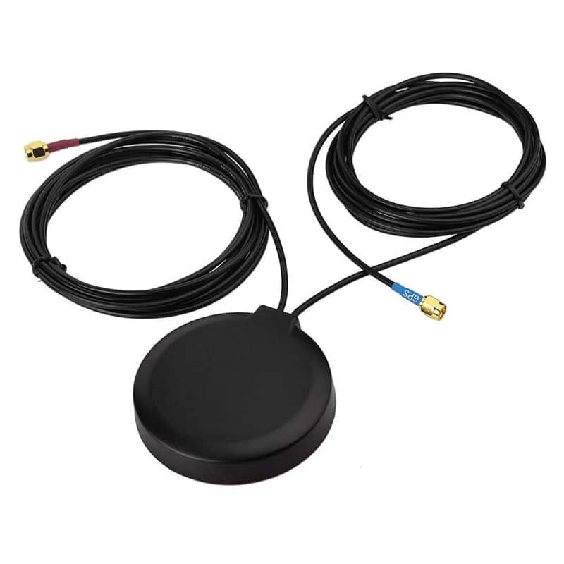 External 2-in-1 Active GPSGNSS 4G LTE SMA Combo Antenna 698-2700/1575.42MHz Magnetic/Adhesive Mount